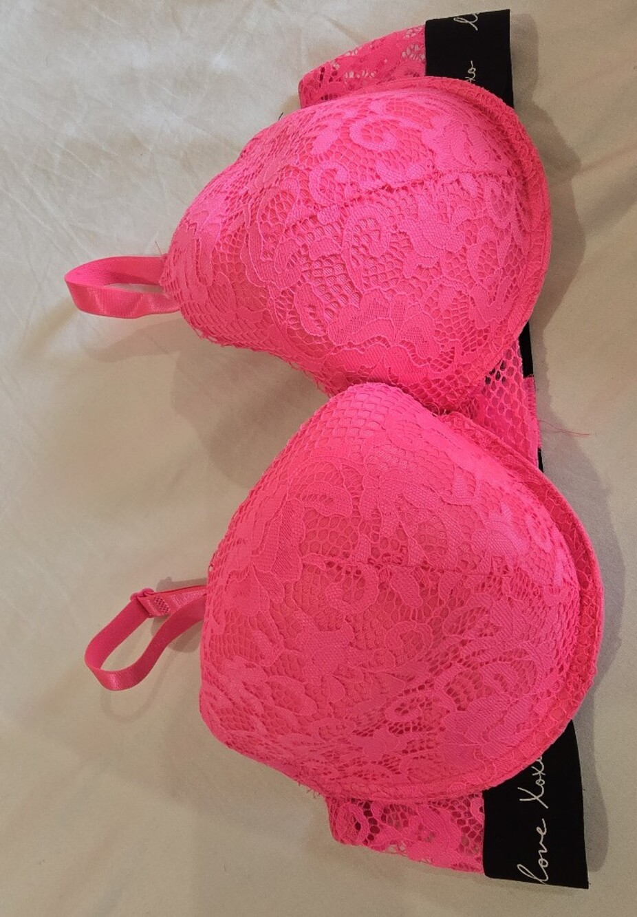 Hot Pink Lace Push-Up Bra - Women Intimates